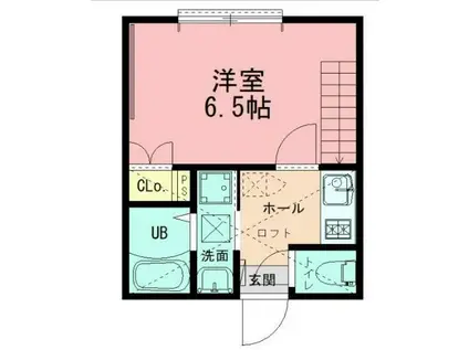 ノワール レジデンス キクナ(1K/2階)の間取り写真