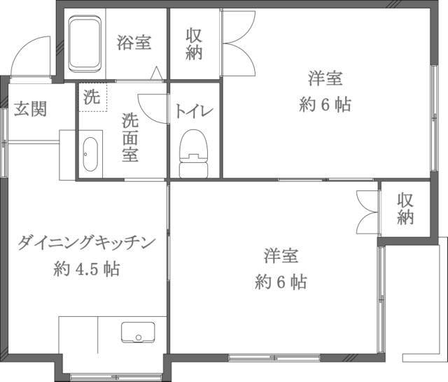 メゾン慶(2K/1階)の間取り写真