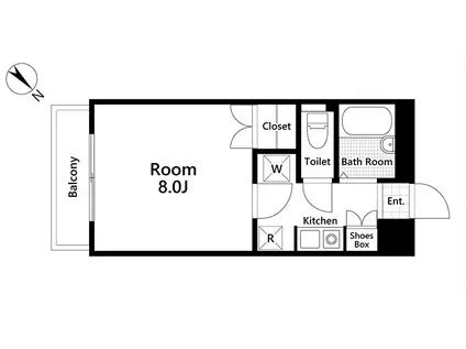 パレスベラージオ(1K/2階)の間取り写真