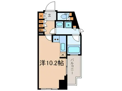 PARK AXIS白金(ワンルーム/9階)の間取り写真