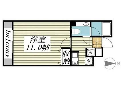 メゾンドヴィレ松原(1K/2階)の間取り写真