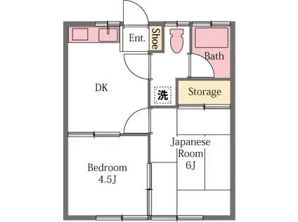 コーポ戸井田(2DK/2階)の間取り写真