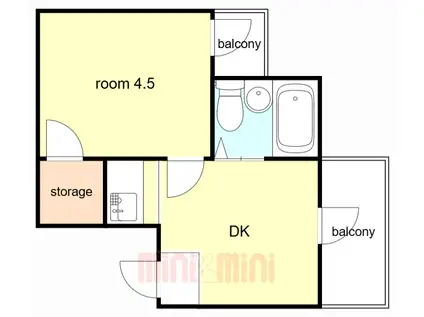 柏里一番館(1DK/5階)の間取り写真