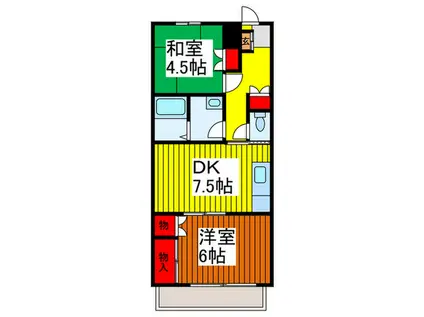 メゾンプランタン(2DK/2階)の間取り写真
