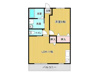 チェリッシュ(1LDK/2階)の間取り写真