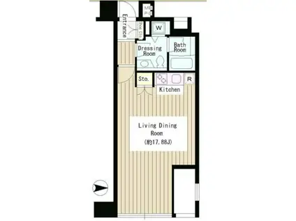 クレアーレ麹町(ワンルーム/2階)の間取り写真