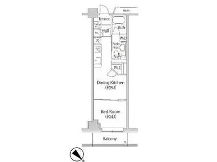 プライムアーバン豊洲(1DK/4階)の間取り写真
