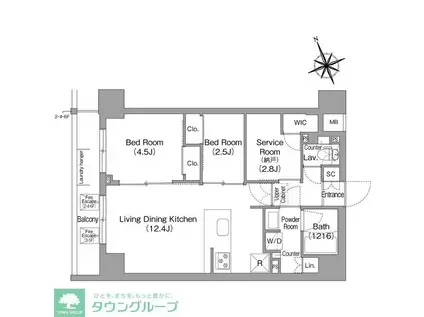 コンフォリア東葛西(2SLDK/6階)の間取り写真
