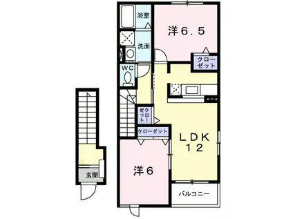 ダンデライオンC(2LDK/2階)の間取り写真