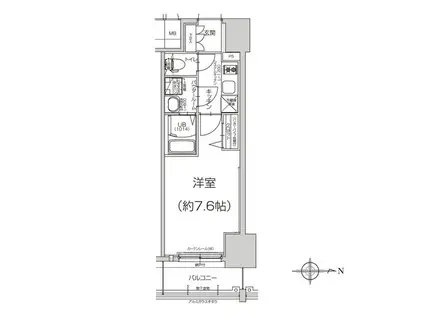 エスリード葵桜通(1K/8階)の間取り写真