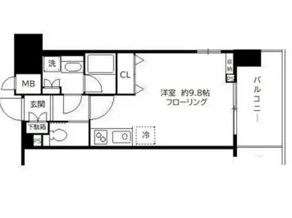 サンクレール荒川ブランガーデン(ワンルーム/5階)の間取り写真