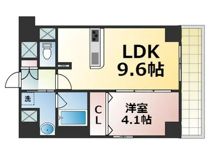 ノーヴル メゾン(1LDK/8階)の間取り写真