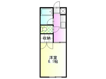 サンパレスII(1K/2階)の間取り写真
