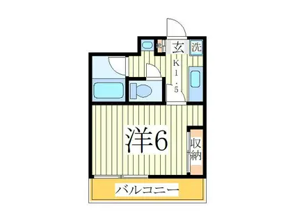 クレール柏(1K/2階)の間取り写真