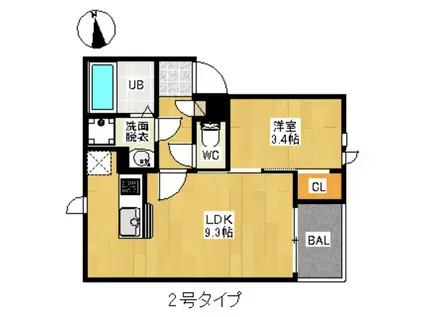 REGALEST FEMA(1LDK/3階)の間取り写真