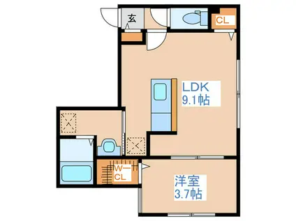 JUNESSE N36(1LDK/5階)の間取り写真