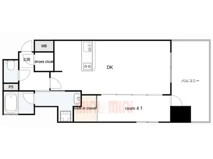 エステムコート新神戸II駅前山手(1DK/12階)の間取り写真