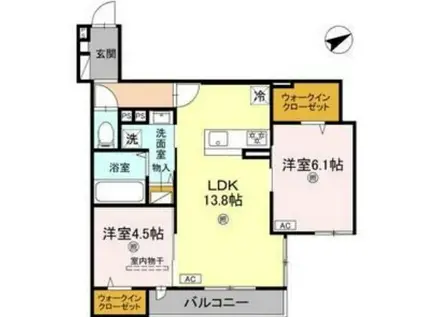 LA MAISON林崎(2LDK/2階)の間取り写真