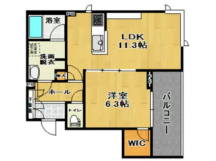 アリビオ本町(1LDK/3階)の間取り写真