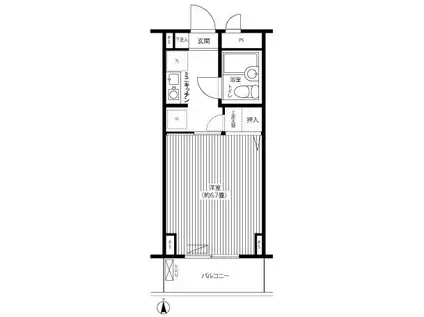 サンハイム南馬込(ワンルーム/3階)の間取り写真