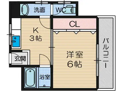 第2椿マンション(1K/3階)の間取り写真