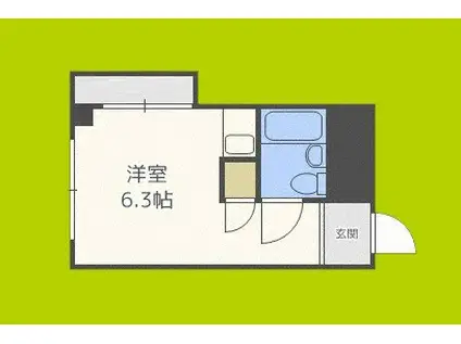 ウエスト-ONE II(ワンルーム/7階)の間取り写真