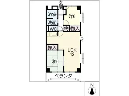 アビタシオン天子田(2LDK/4階)の間取り写真