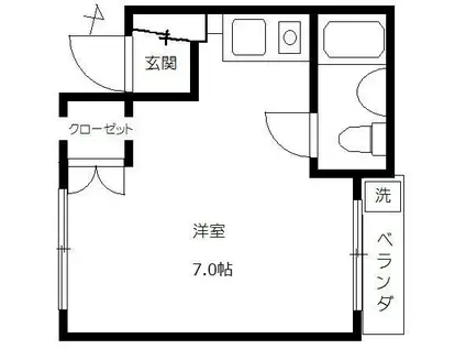 榎本ハイム(ワンルーム/3階)の間取り写真