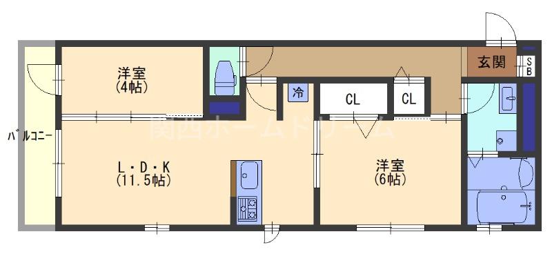 プリズム(2LDK/3階)の間取り写真