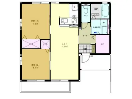 LIEN楓雅(2LDK/2階)の間取り写真