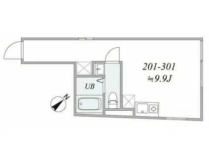 TRIAS MOTOMACHI(1K/3階)の間取り写真