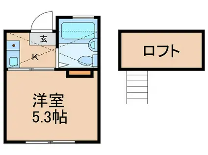 WHITE CASTLE貫井(1K/1階)の間取り写真