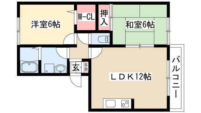 サクセス岩崎台 C棟(2LDK/2階)の間取り写真