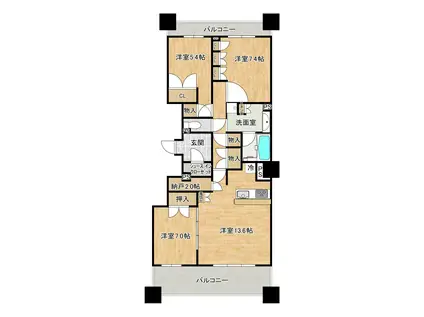 ヴァークスマリナアベニュー(3LDK/9階)の間取り写真