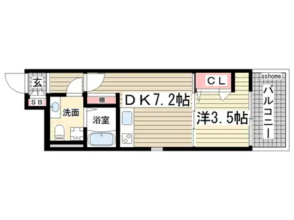 アロハ灘15(1DK/1階)の間取り写真