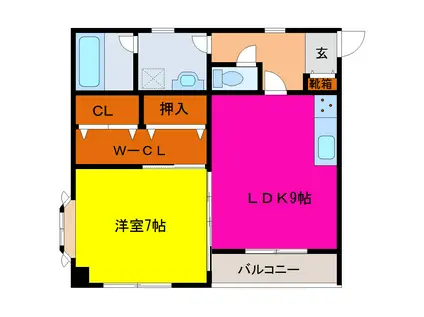 コンフォートパレス(1LDK/3階)の間取り写真