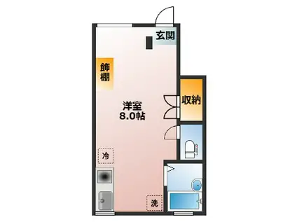 東京メトロ副都心線 雑司が谷駅(東京メトロ) 徒歩1分 3階建 築11年(ワンルーム/1階)の間取り写真