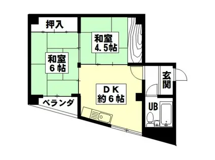 堀壹ビル(2DK/2階)の間取り写真