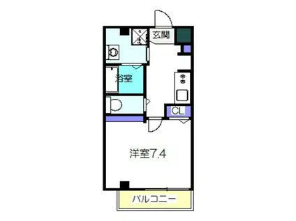 エヌエムキャラントヌフ(1K/2階)の間取り写真