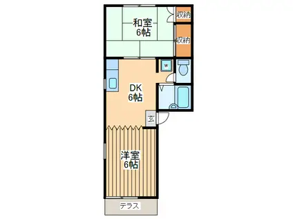 メゾン87(2DK/1階)の間取り写真