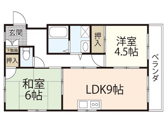 タカマツビル(2LDK/3階)の間取り写真