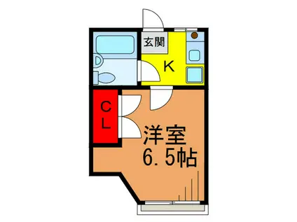 細川ハイツ(1K/1階)の間取り写真