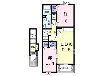サンシャイン石津 D棟(2LDK/2階)の間取り写真