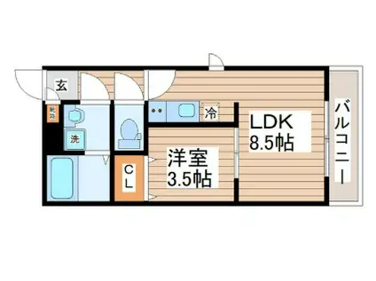 ブラン台原(1LDK/3階)の間取り写真
