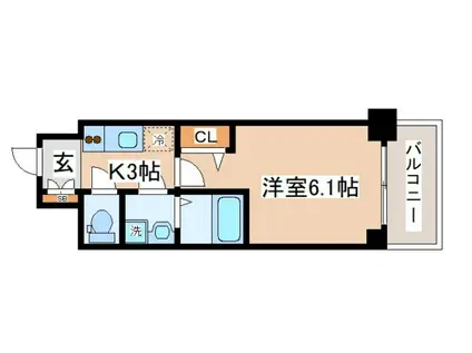 エスリード神戸ラ・コスタ(1K/5階)の間取り写真