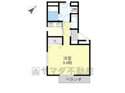 ハイツエターナル(1K/2階)の間取り写真