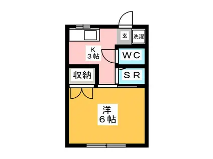 パティオ・レオン(1K/2階)の間取り写真