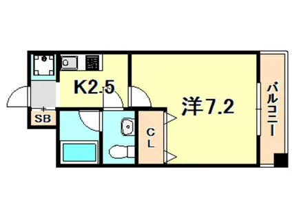 リアンジェ兵庫本町(1K/8階)の間取り写真