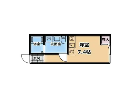 LUCESTA松戸新田(ワンルーム/1階)の間取り写真