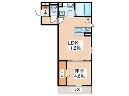 TREFLE(1LDK/1階)の間取り写真
